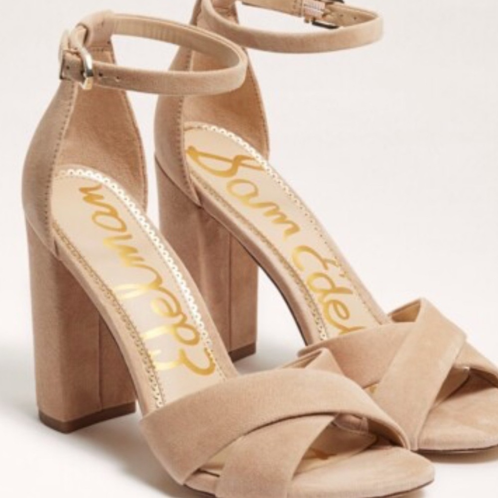 Sam Edelman Beige Block Heel Sandals